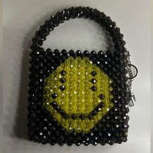 Chic Beaded Mini Bag with Smiley Design